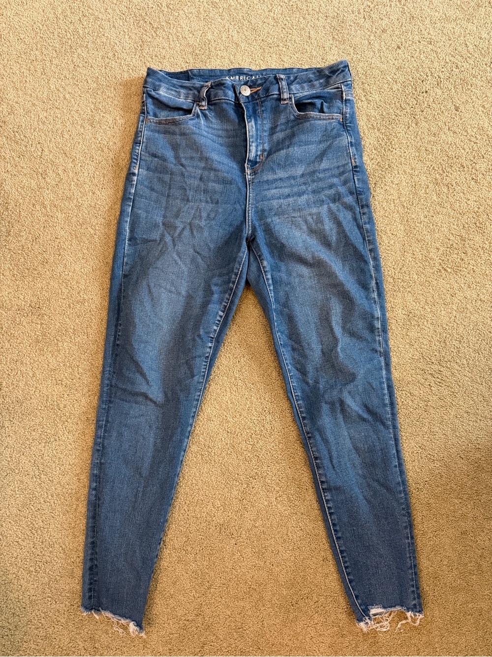 American Eagle Outfitters High-Rise Curvy Dark Blue Jeggings
